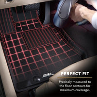 3D MAXpider 2013-2019 Hyundai Santa Fe/Santa Fe Xl Kagu 2nd Row Floormats - Black