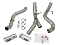 aFe Large Bore-HD 4in 409-SS DPF-Back Exhaust w/Dual Polished Tips 2017 GM Duramax V8-6.6L (td) L5P