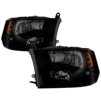 Spyder Auto / Xtune Dodge Ram 1500 09-17 / Ram 2500 3500 10-17 Halogen Models OEM Style Headlights – Black Smoked